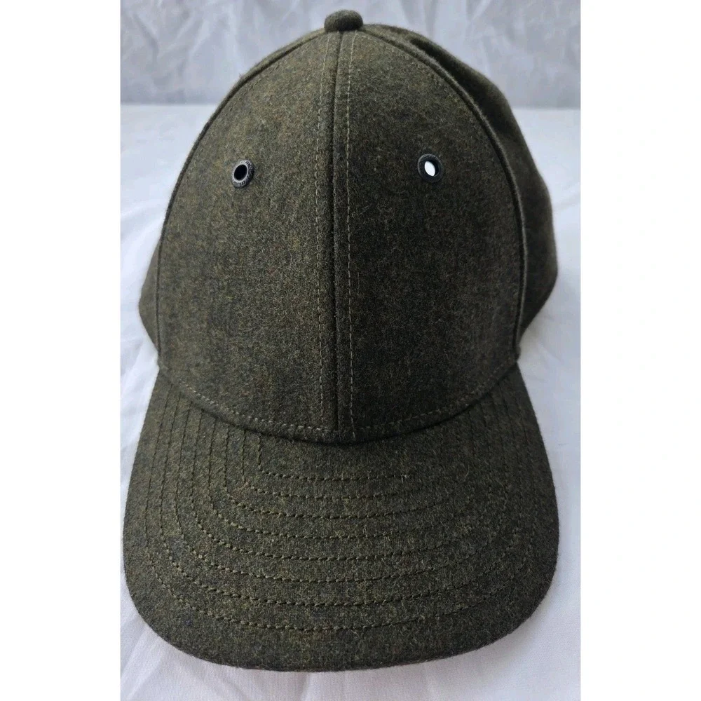 Melin Thermal Olive Green Leather Strapback Wool Hat Cap Golf Streetwear EUC